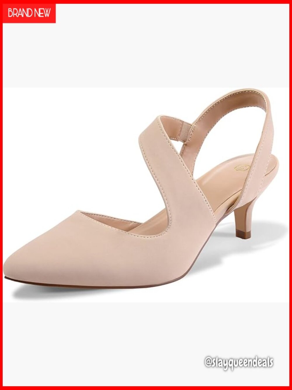 Women's Elegant Slingback Dress Pumps 2" Kitten Heels for Wedding Party Office